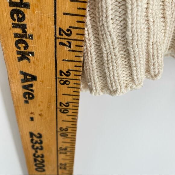 Woolrich Vintage Men Sweater Made In The USA Grandpa Basket Weave Stitch Cream L - Picture 5 of 6